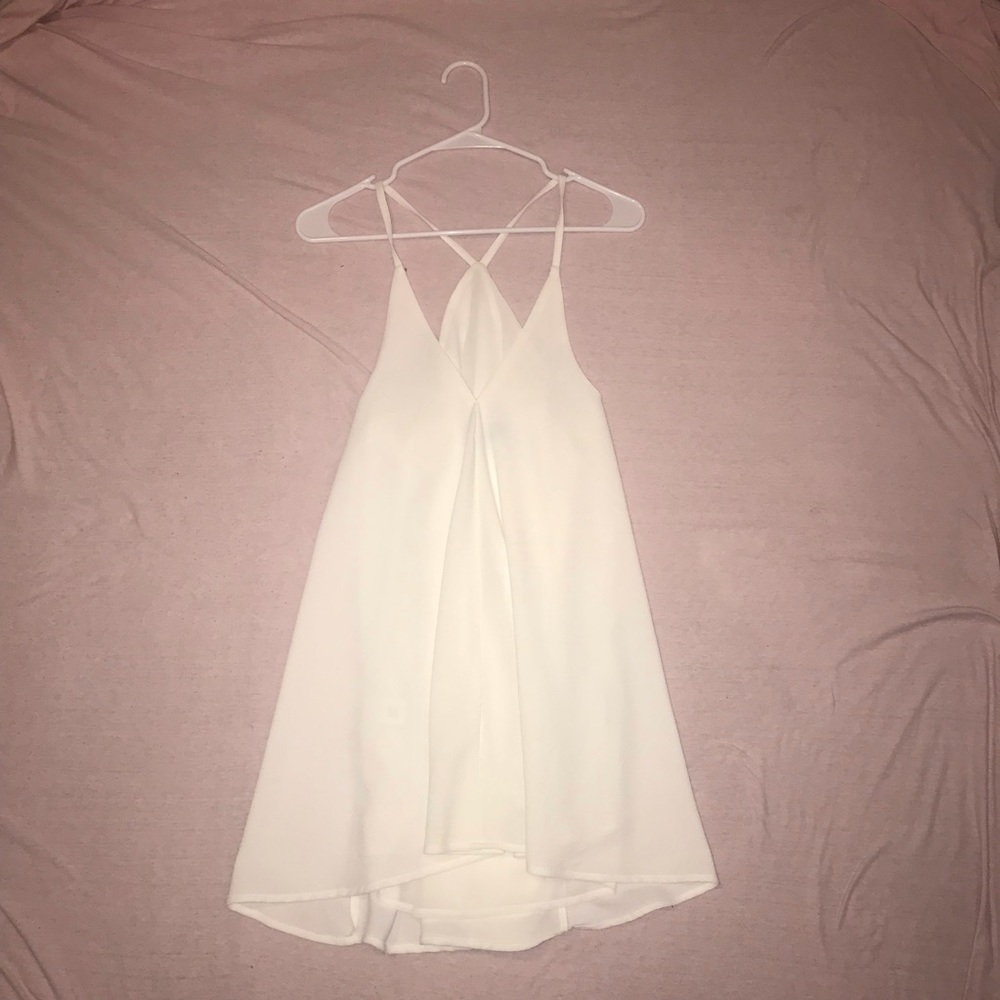 TOBI White Flowy Dress Perf for Graduation